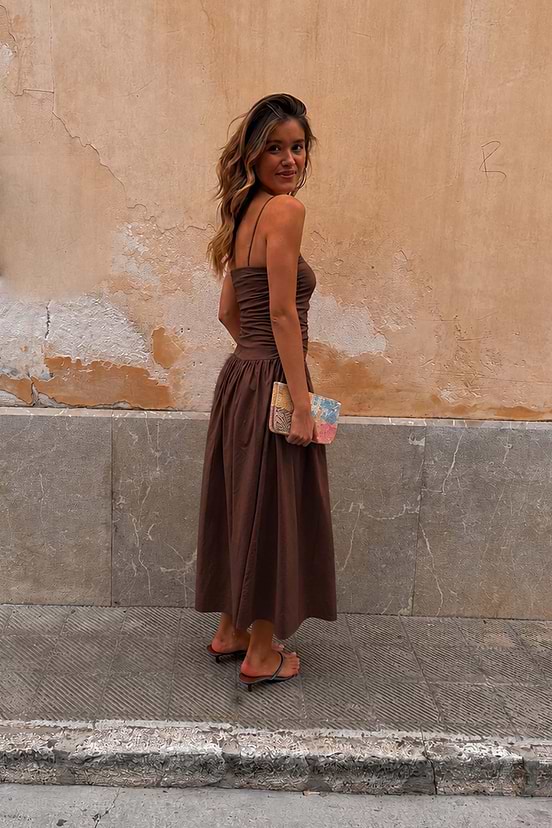 Chocolate Lola Mid-axi Dress Never Fully Dressed Chocolate Lola Mid-axi Dress Never Fully Dressed