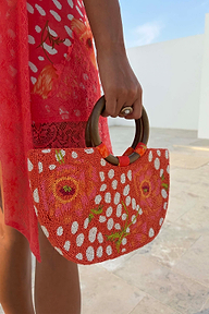 Coral Fawn Beaded Bag