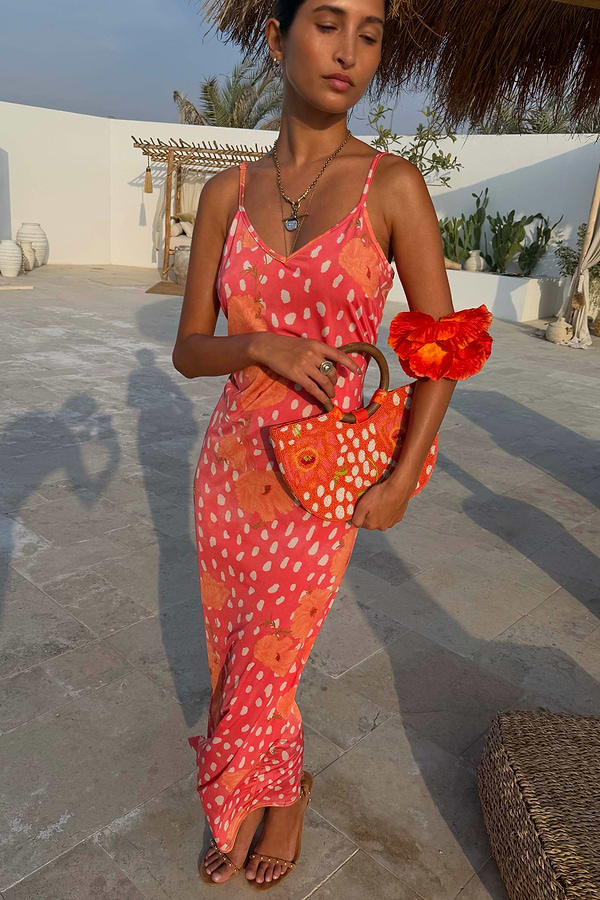 Coral Fawn Beaded Bag