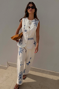 Dolce Vita Embroidered Denim Waistcoat