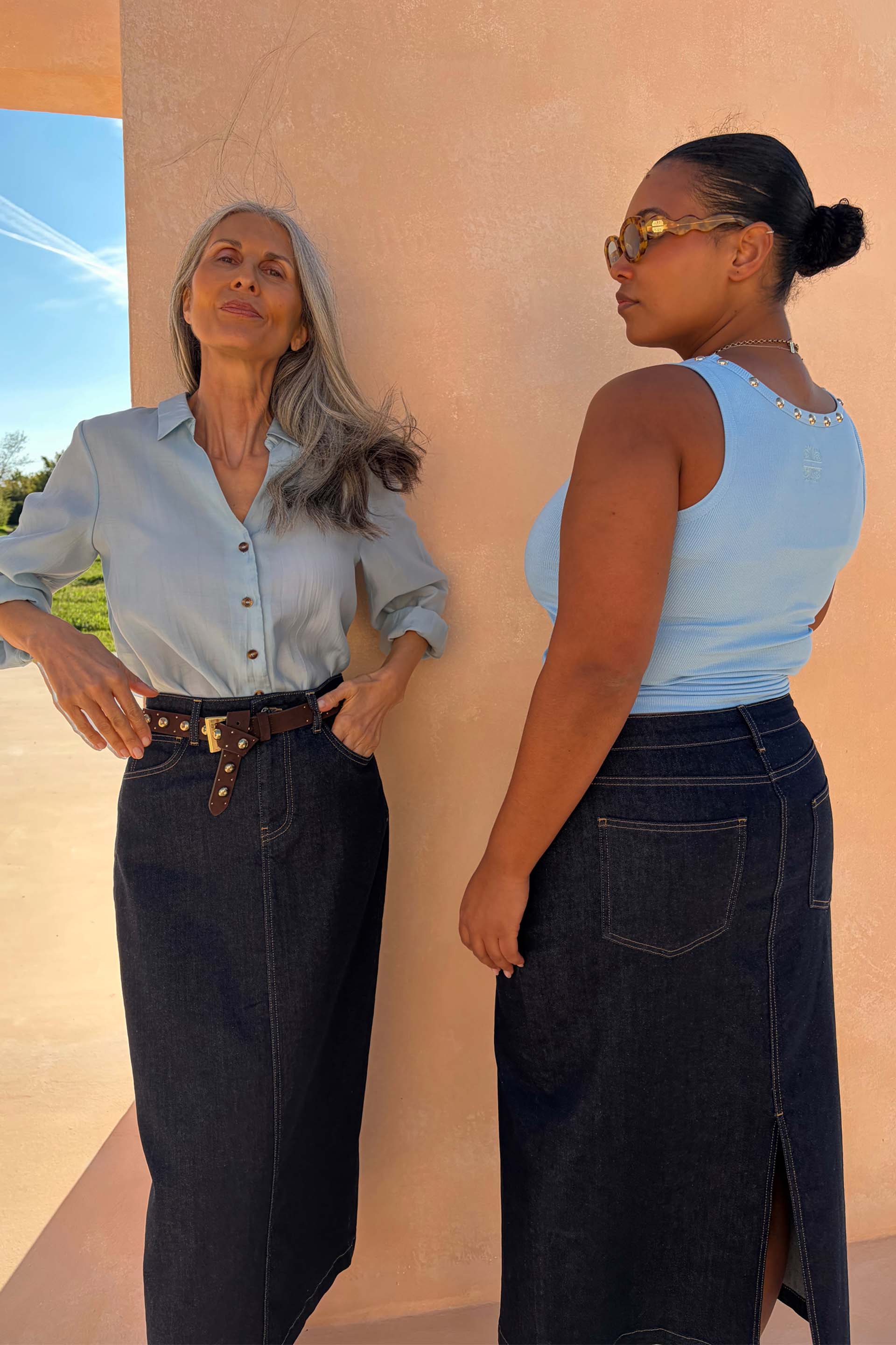 never fully dressed denim skirt Never Fully Dressed Jaspre midaxi skirt in denim