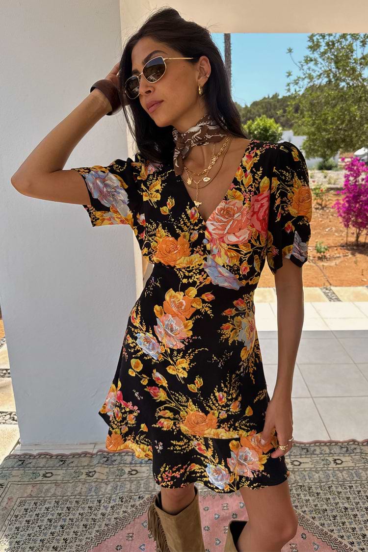Black Sofia Mini Tea Dress – Never Fully Dressed