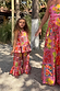 Girl's Pink Fruit Wide Leg Set featuring a vibrant Mediterranean fruit print on a sunny beach vacation.