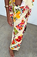 Gonna midi Mabel Fruit Stamps color crema con vivace stampa di frutta, parte di un set coordinato.