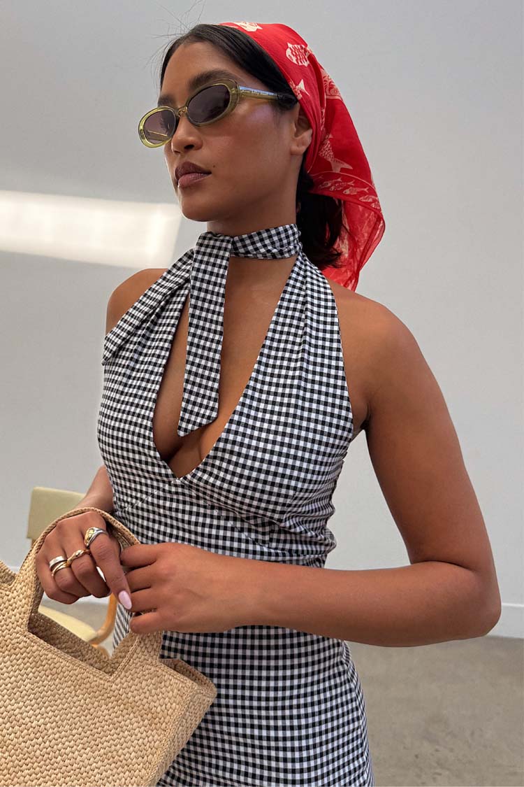 Gingham Halterneck Dress Never Fully Dressed Gingham Halterneck Dress Never Fully Dressed
