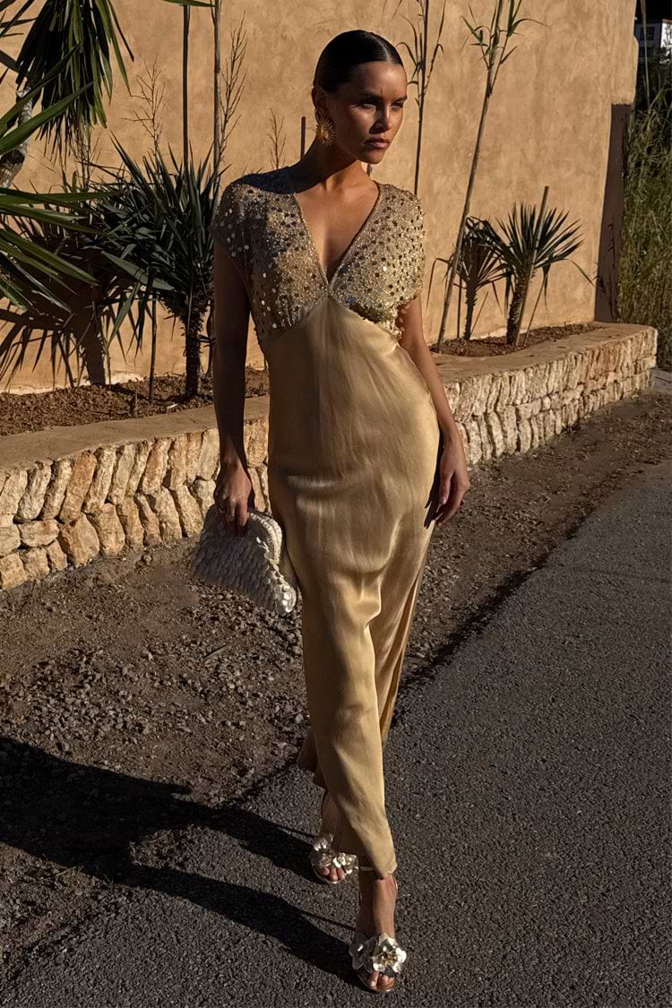 Gold Sequin Elodie Dress – Never Fully Dressed