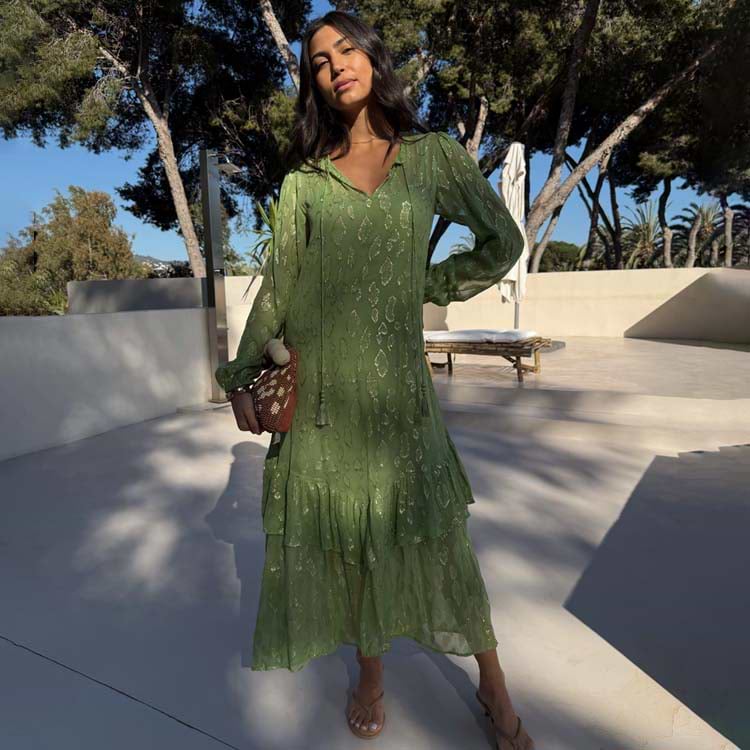 Green Jacquard Harmony Dress Never Fully Dressed Green Jacquard Harmony Dress Never Fully Dressed
