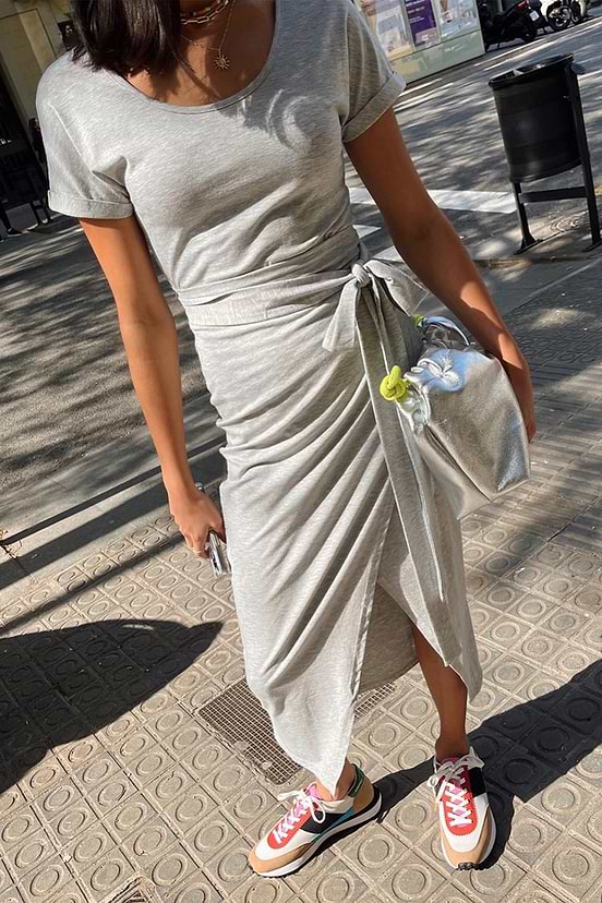 Grey Jesse Jersey Wrap Dress Never Fully Dressed Grey Jesse Jersey Wrap Dress Never Fully Dressed