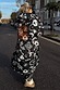 caption_Model wears Hope Charcoal Changing Robe  in size M
