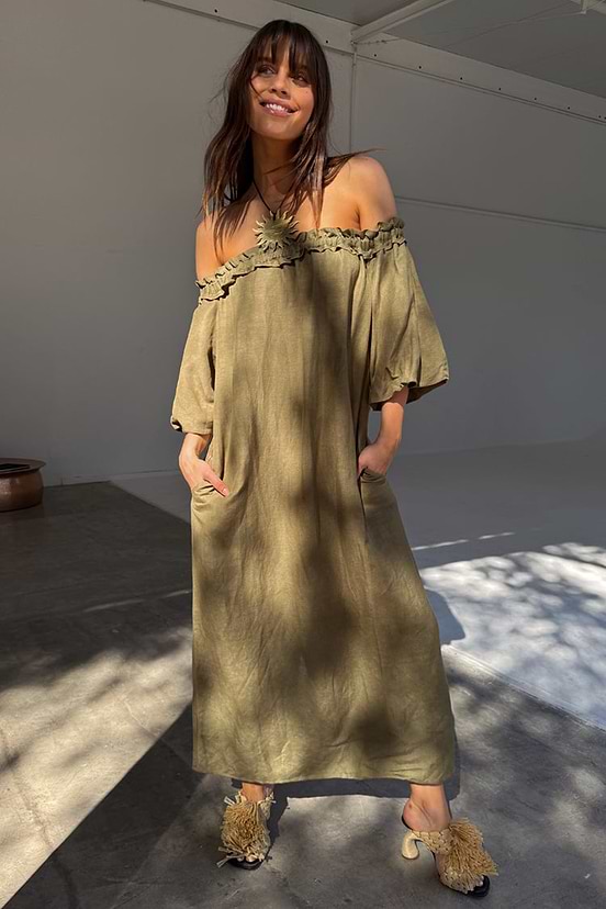 Khaki Ella Dress Never Fully Dressed Khaki Ella Dress Never Fully Dressed