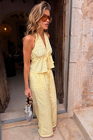 Lemon Pinstripe Halter Waistcoat