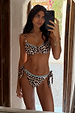 Leopard Whipstitch Bikini Top