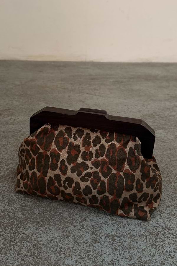 Lucia Leopard Denim Bag