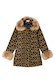 Leopard Coat with Faux Fur Trims