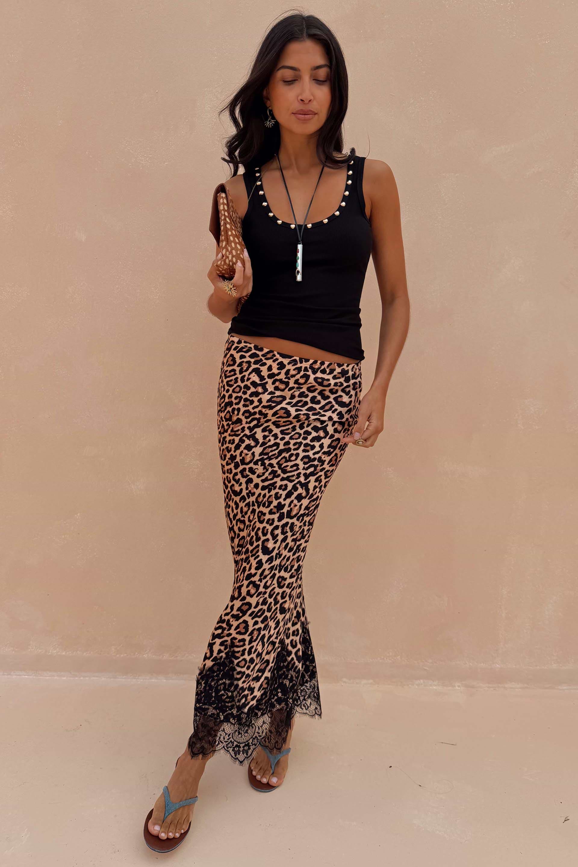 Leopard Lace Midi Maeva Skirt