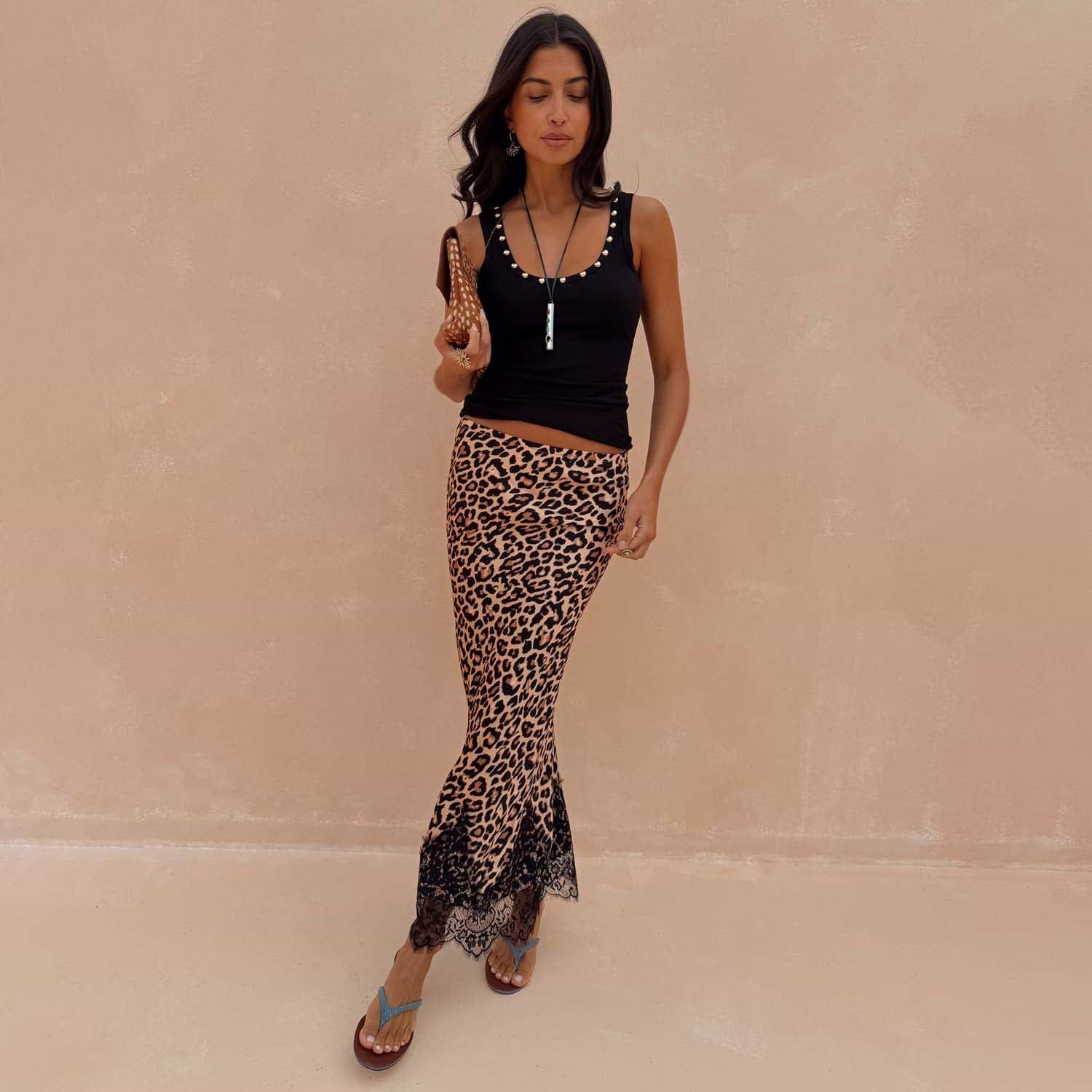 Leopard Lace Midi Maeva Skirt Never Fully Dressed Leopard Lace Midi Maeva Skirt Never Fully Dressed
