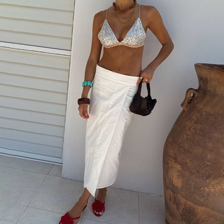 White Linen Jaspre Skirt – Never Fully Dressed