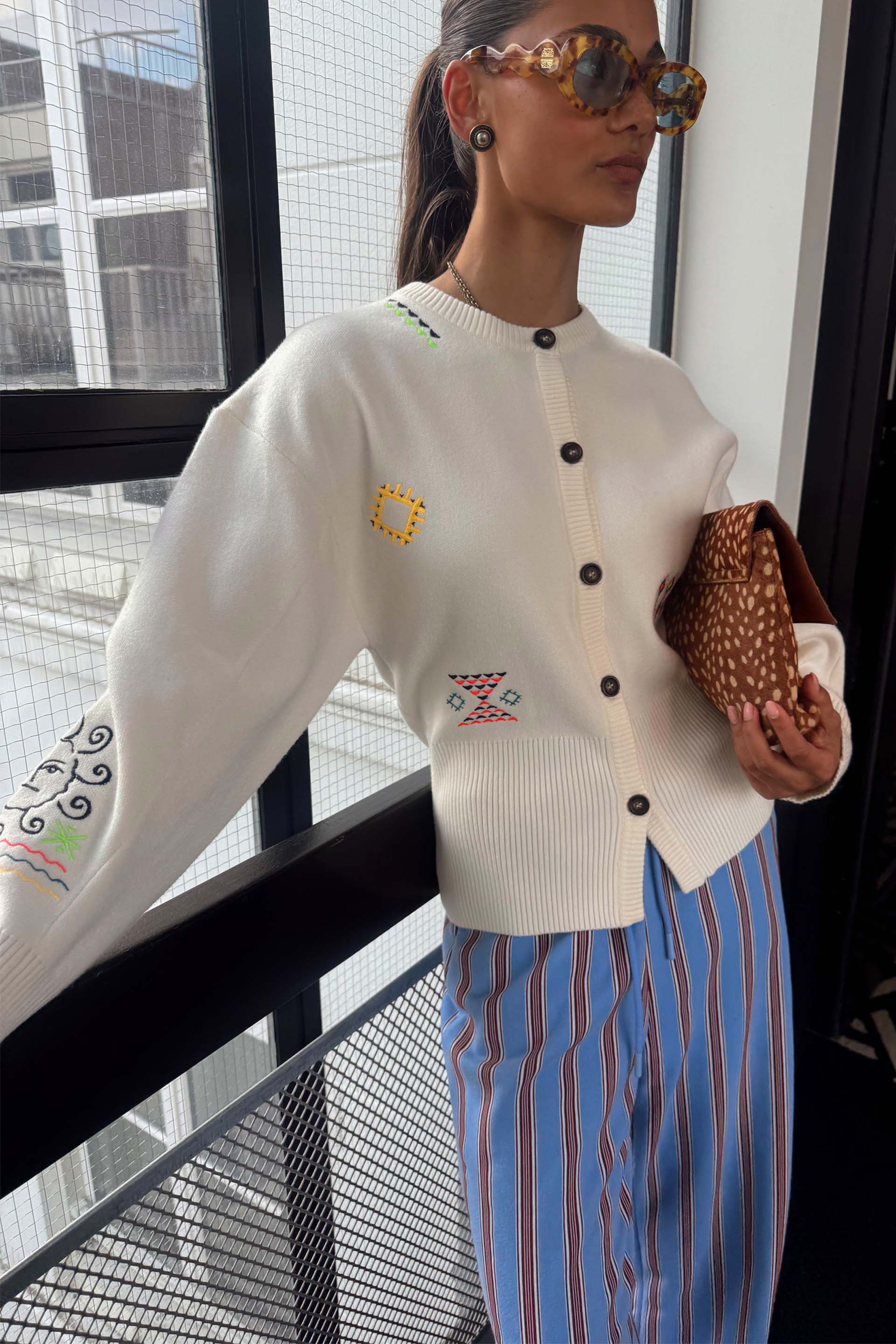 Cream Neon Embroidered Darcy Cardigan – Never Fully Dressed
