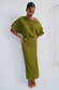 caption_Model wears Olive Tilly Dress in UK size 10/ US 6