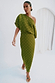 caption_Model wears Olive Tilly Dress in UK size 10/ US 6
