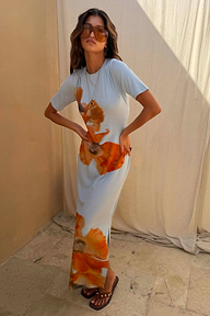 Orange Acetate Visor Sunglasses