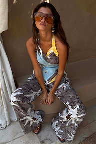 Orange Acetate Visor Sunglasses