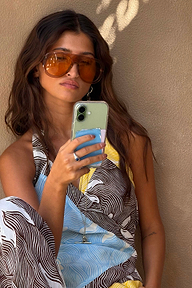 Orange Acetate Visor Sunglasses