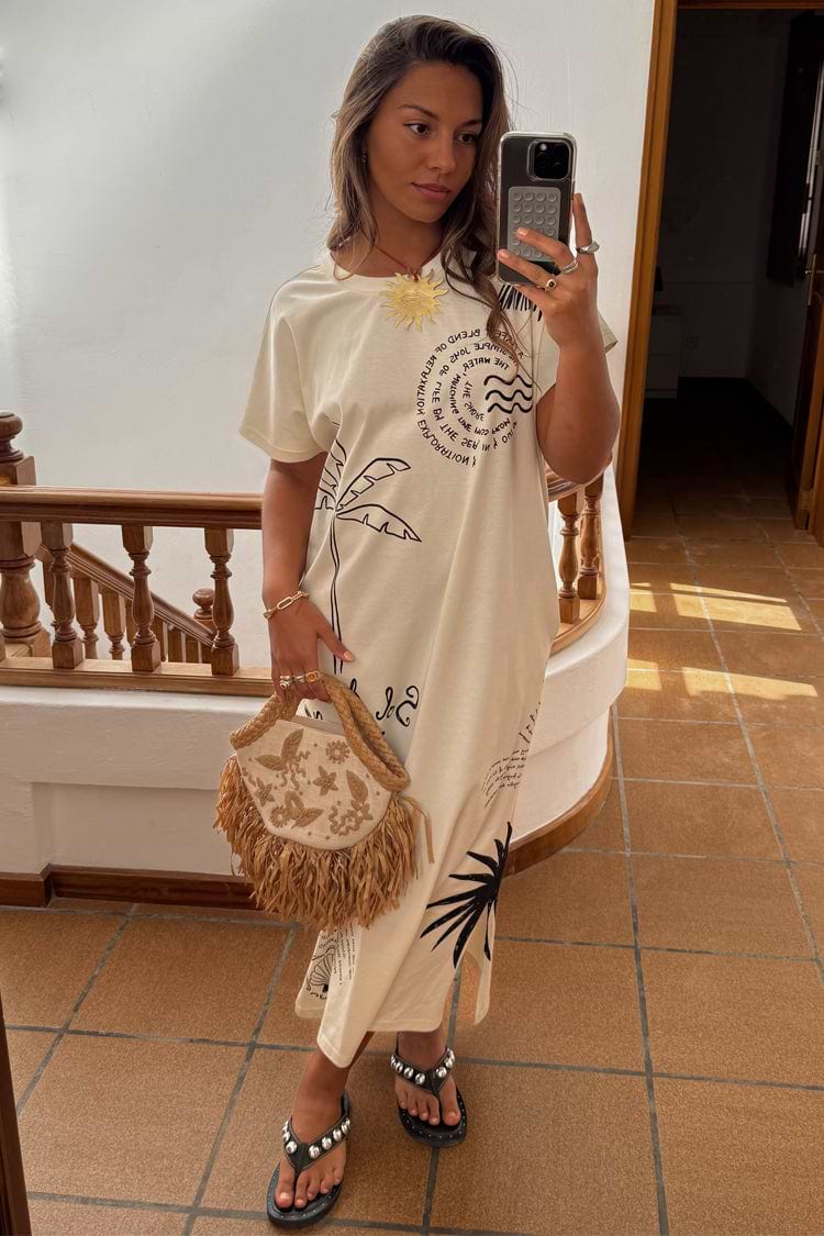 Cream Palma T Shirt Dress – Never Fully Dressed