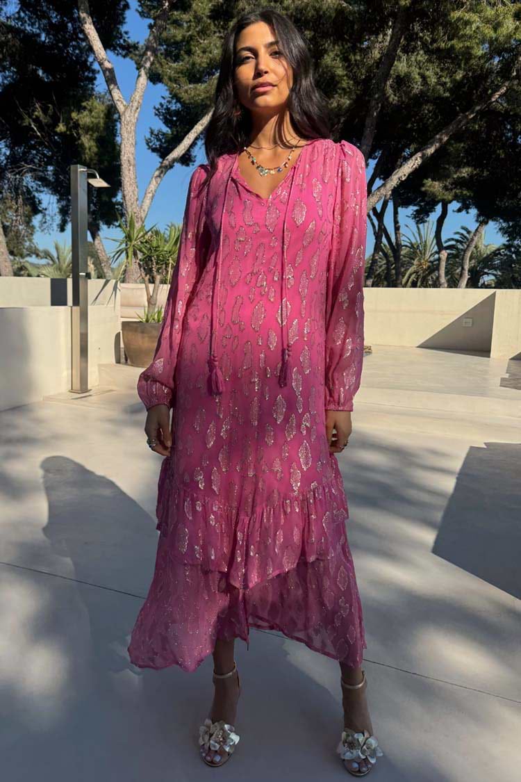 Pink Jacquard Harmony Dress – Never Fully Dressed Pink Jacquard Harmony Dress – Never Fully Dressed