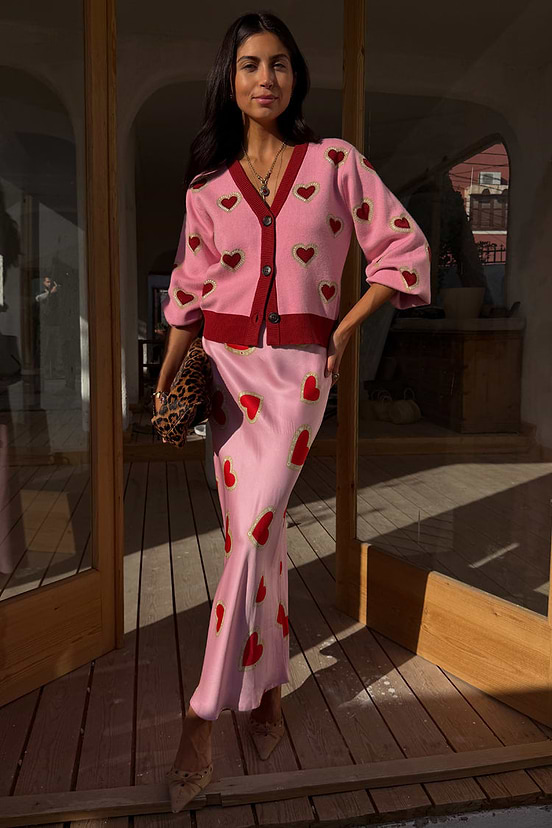 never fully dressed cardigan pink Never Fully Dressed Women's Solstice Cardigan in Pink