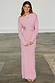 caption_Model wears Pink Rib Knit Tilly Dress in Size S