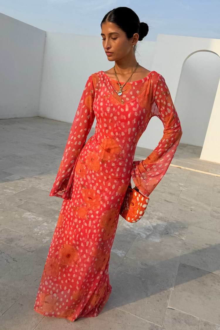 Coral Fawn Poppy Aria Dress