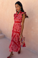 Red Bandana Remi Dress with Leopard Sleeve