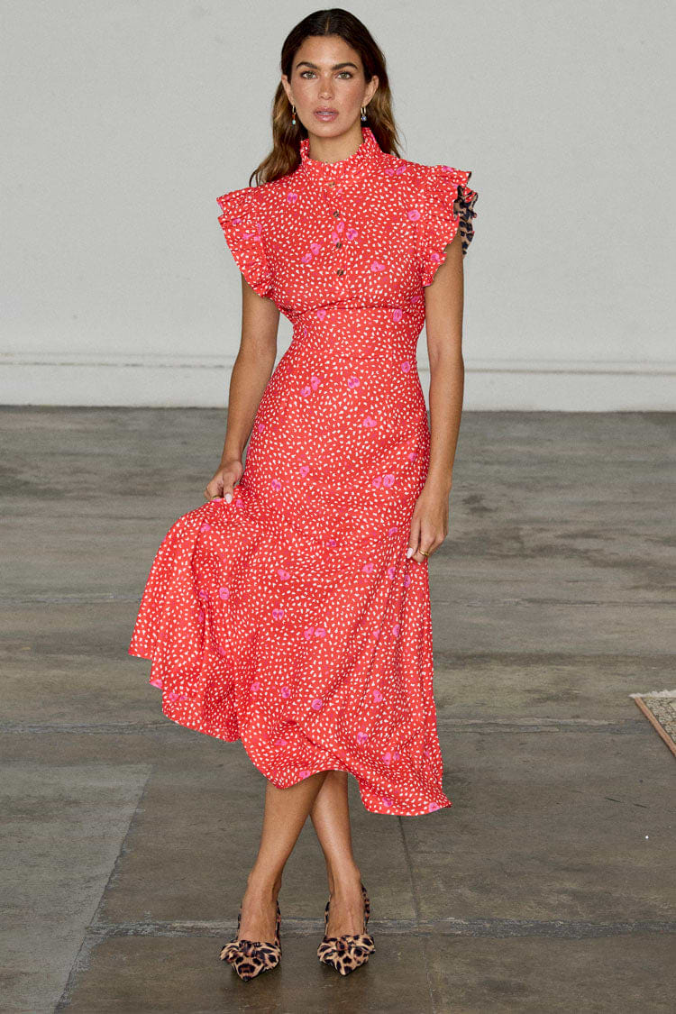 Red Floral Remi Dress – Never Fully Dressed