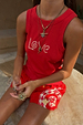 Red Snake Love Rib Tank