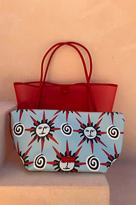 Red Mesh Tote Bag
