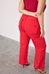 Red Denim Scallop Jeans