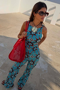 Red Wiggle Arm Acetate Sunglasses