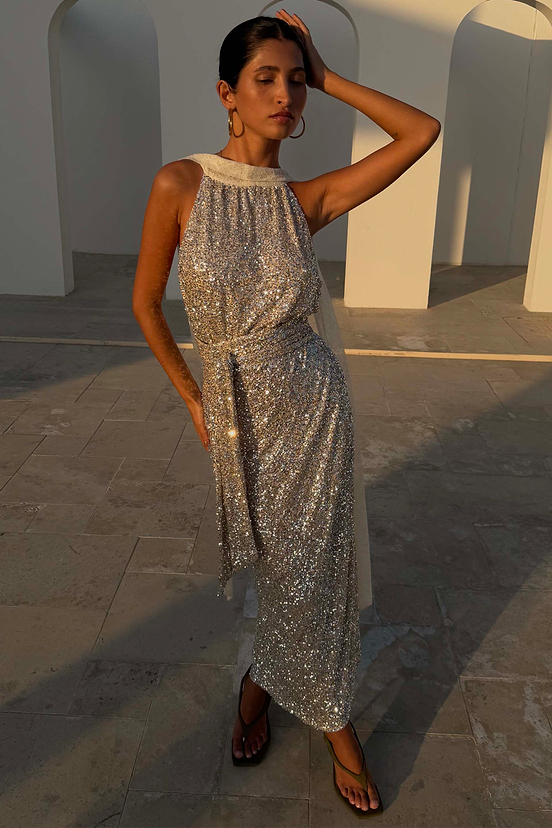 Sequin Maxi Wrap Jaspre Skirt