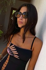 Black Studded Acetate Sunglasses