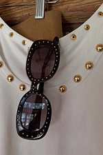 Black Studded Acetate Sunglasses