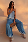 Blue Lace Balloon Trousers