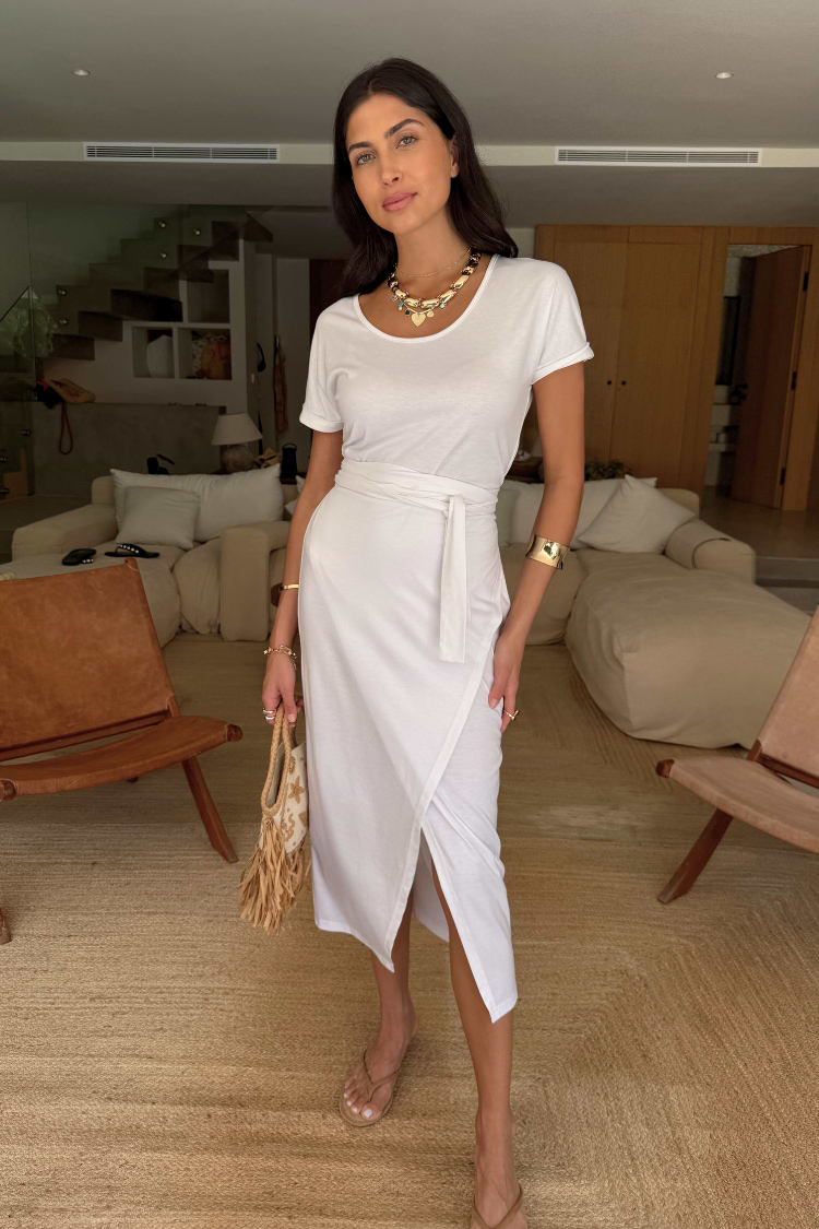 never fully dressed midi dress White Jesse Jersey Wrap Dress – Never Fully Dressed