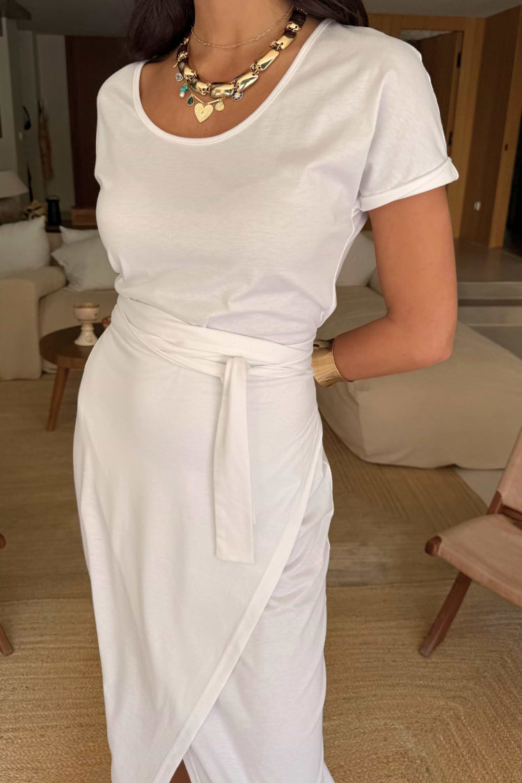 White Jesse Jersey Wrap Dress Never Fully Dressed White Jesse Jersey Wrap Dress Never Fully Dressed