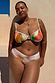 Slip bikini Abstract con scollo a V e top coordinato con stampa astratta multicolore all'aperto.