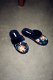 Navy Charm Mule Slippers