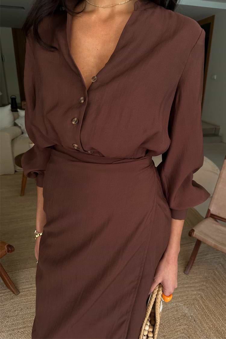 Chocolate Midi Miley Shirt Dress - 28 Chocolate Midi Miley Shirt Dress - 28