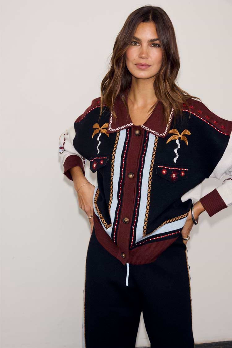 never fully dressed embroidered cardigan Women's Cream Neon Embroidered Darcy Cardigan in - Size XL main image 0