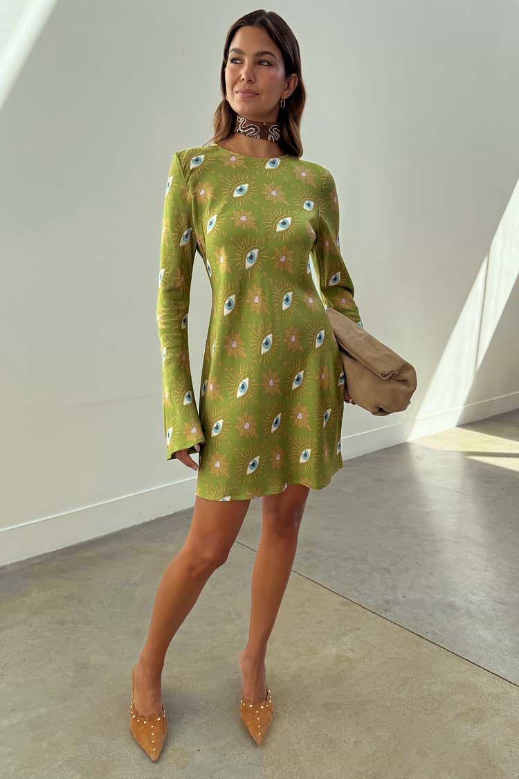 Women's khaki eye mini Soho dress Petite in - Size 4 - Never Fully Dressed Women's khaki eye mini Soho dress Petite in - Size 4 - Never Fully Dressed