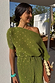 Khaki Plisse Tilly Dress